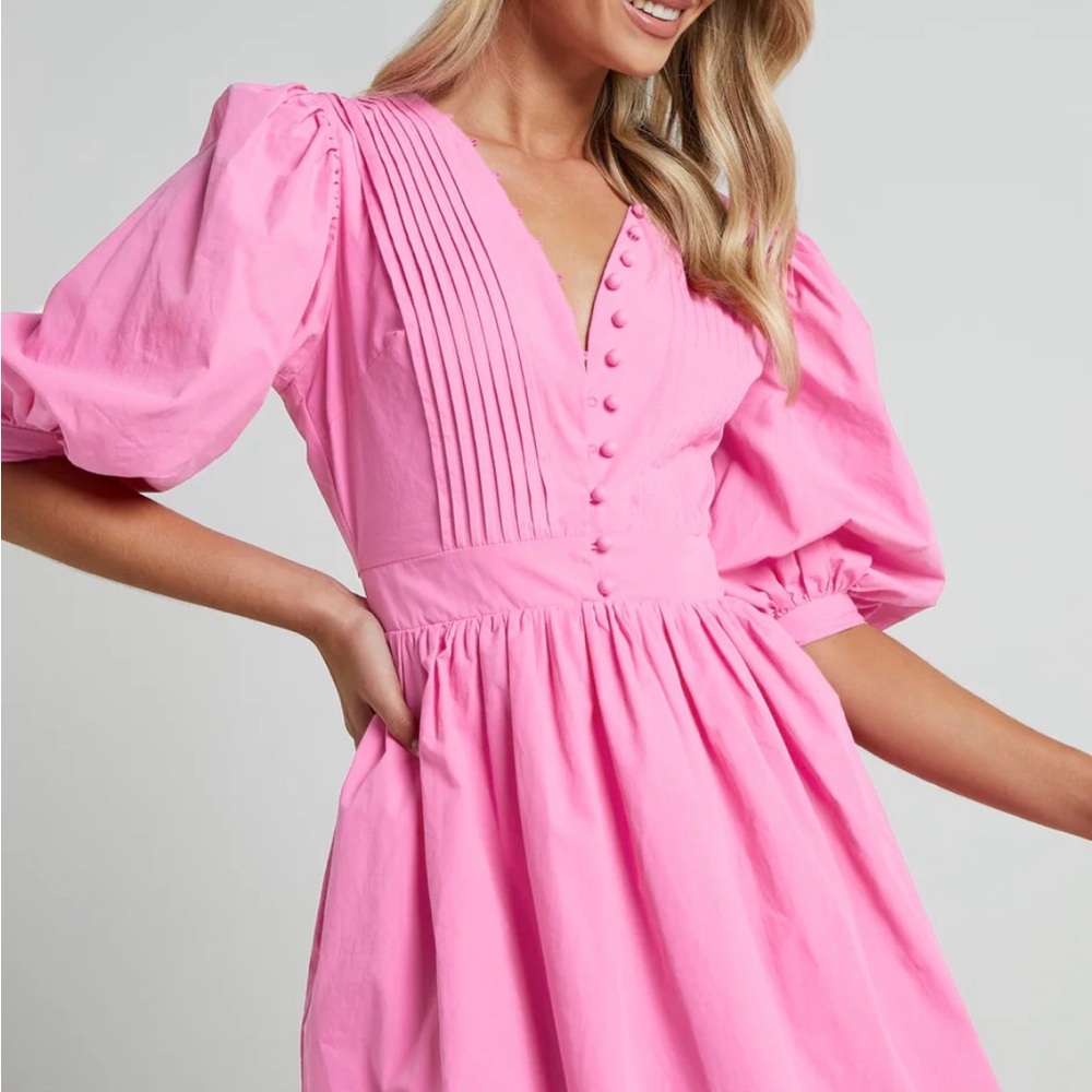 Pink Zandra Button-Down Dress